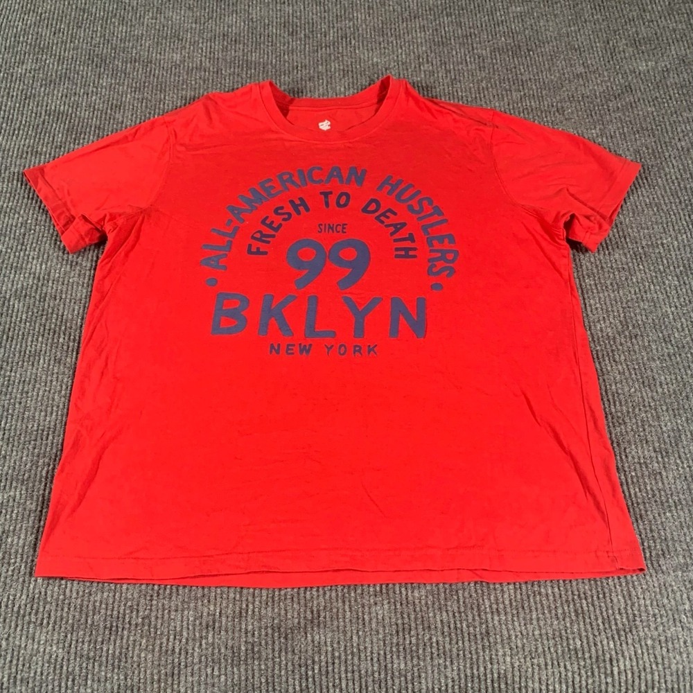 Rocawear T Shirt Mens 2XL XXL Red Short Sleeve Spell Out Puff Print Streetwear